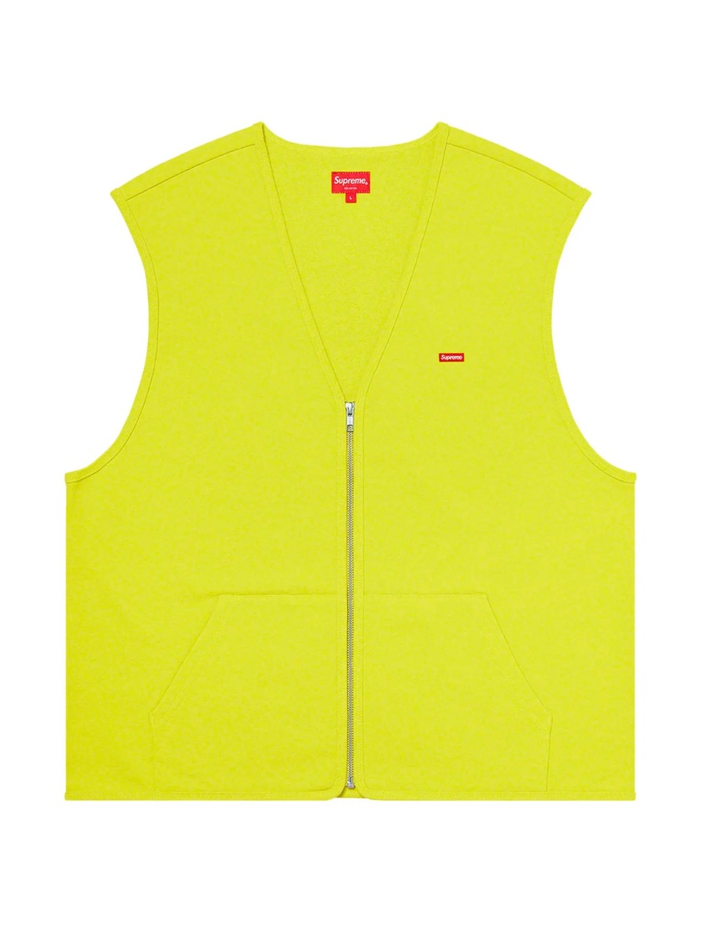 Supreme Zip Up Sweat Vest Lime Acid Green FW20 Small Box Logo Men’s Size Medium